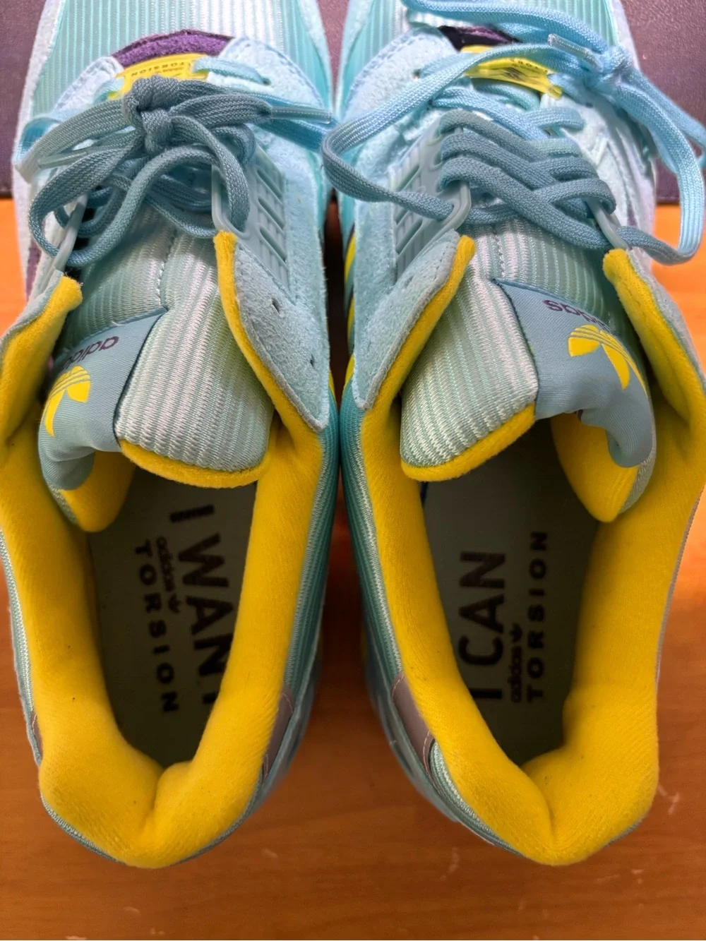 adidas TORSION ZX 8000 Aqua Teal and Yellow Runner Sneakers men’s.